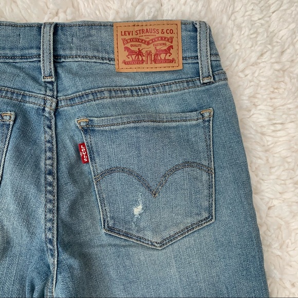 Levi's 711 Light Wash Mid Ride Straight Leg Denim Sz 25 - Picture 5 of 11